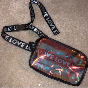 LOVE holographic Fanny pack bag